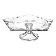 Prato 35cm Comprimento Por 11cm Altura Com Pé Cristal Ecológico Adely Cristal